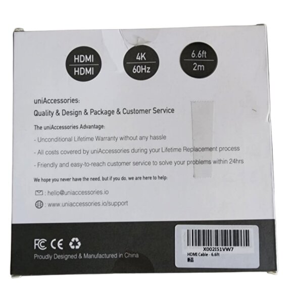 NWT Uni 4K HDMI Cable 6.6 feet - Picture 2 of 2